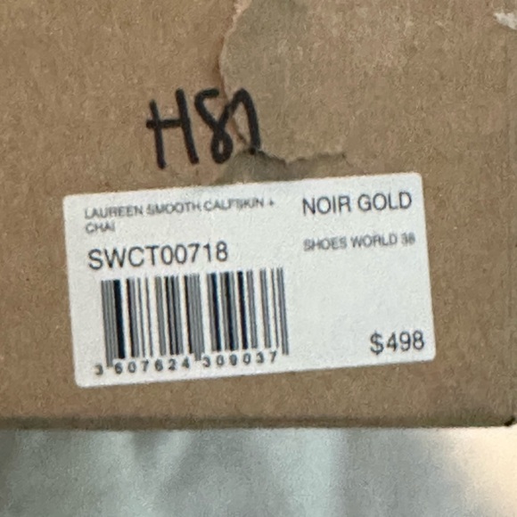 NIB Zadig & Voltaire Laureen Chain Welt Leather Boot Noir w/ gold trim MSRP$498 - Picture 13 of 16